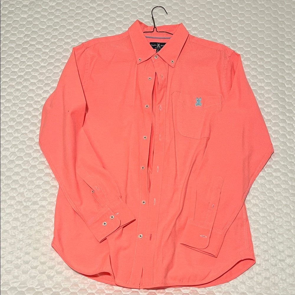 Men's Psycho Bunny Coral Button-Down Shirt